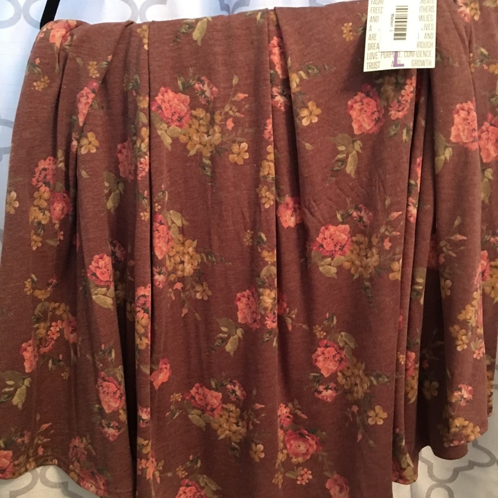 Bnwt Lularoe Floral Madison Skirt L